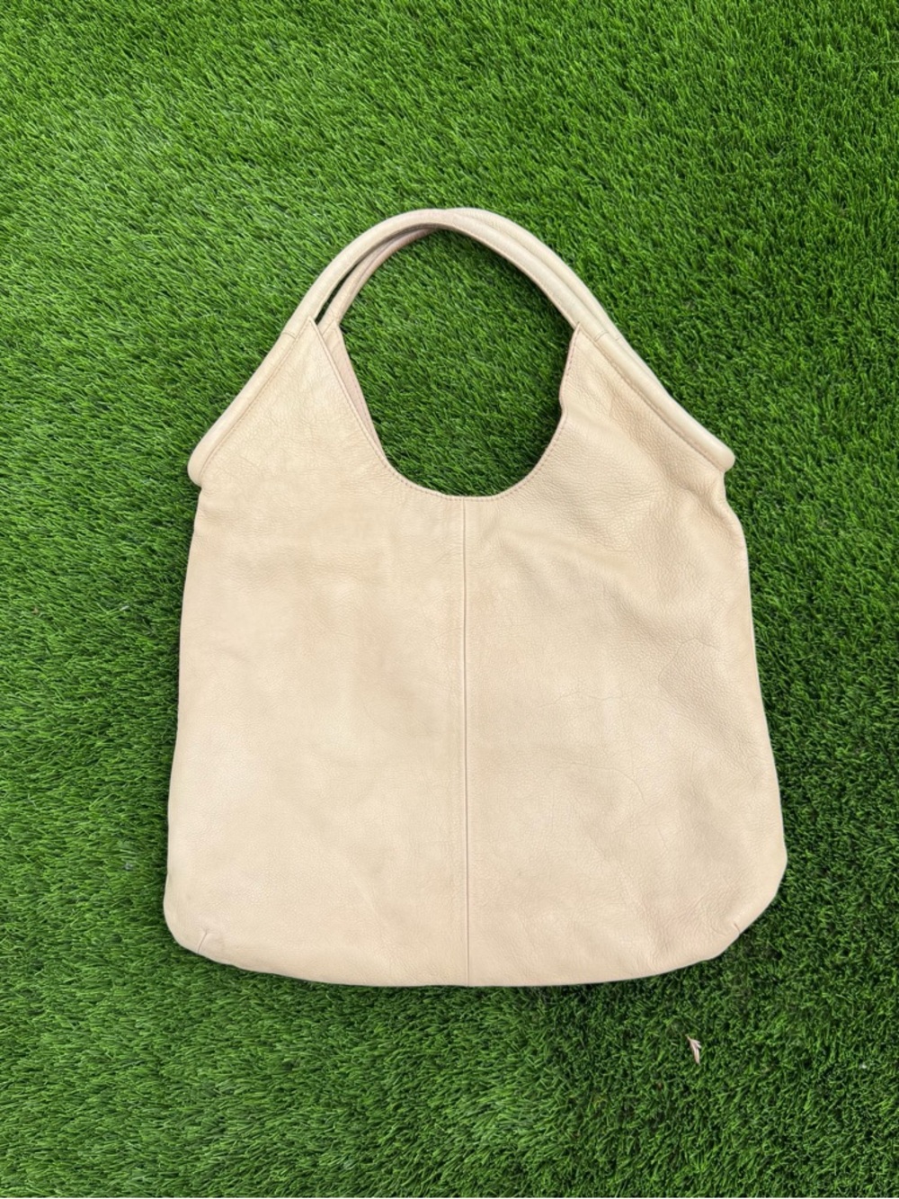 Anthropologie Boho Neutral Beige Leather Tote Bag